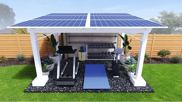 Outdoor Gym solar designer space for private fitness