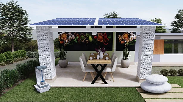 Outdoor Dining Space solar terrace for family dining