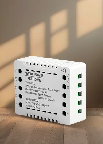 Tata Power EZ Home Wi-Fi Smart 2 Way 1 Channel Fan Speed Controller 1 Channel Switch Convertor, Retroffitable Side View