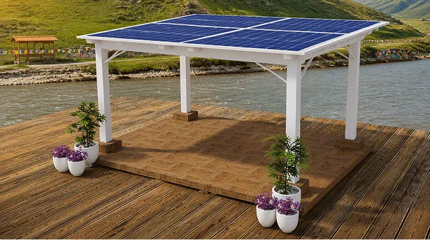 Wooden Bloom rooftop solar space with Rhapis Palm