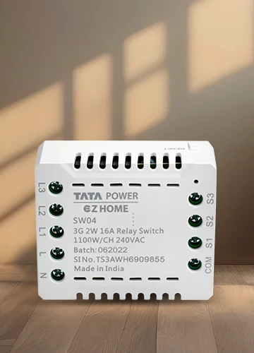 Tata Power EZ Home Wi-Fi Smart Switch Convertor 16A 3 Channel 2-Way, Retrofittable