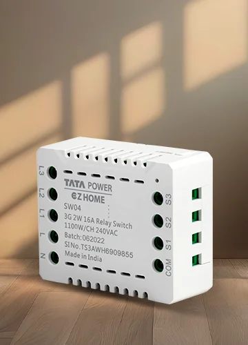 Tata Power EZ Home Wi-Fi Smart Switch Convertor 16A 3 Channel 2-Way, Retrofittable Side View