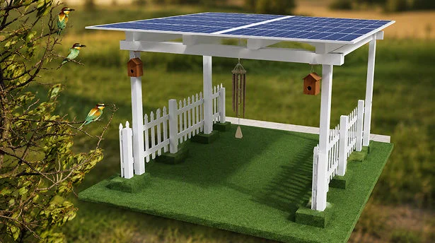 Turf Meadow solar designer space with artificial grass
