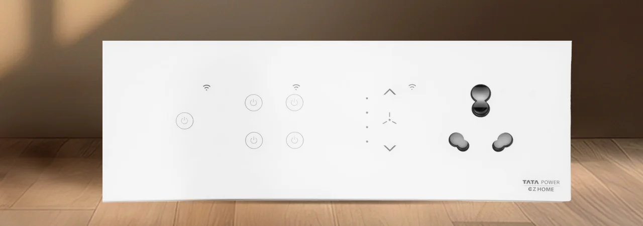 Tata Power EZ Home Wi-Fi Smart Elite Touch Panel Switch White Landscape View