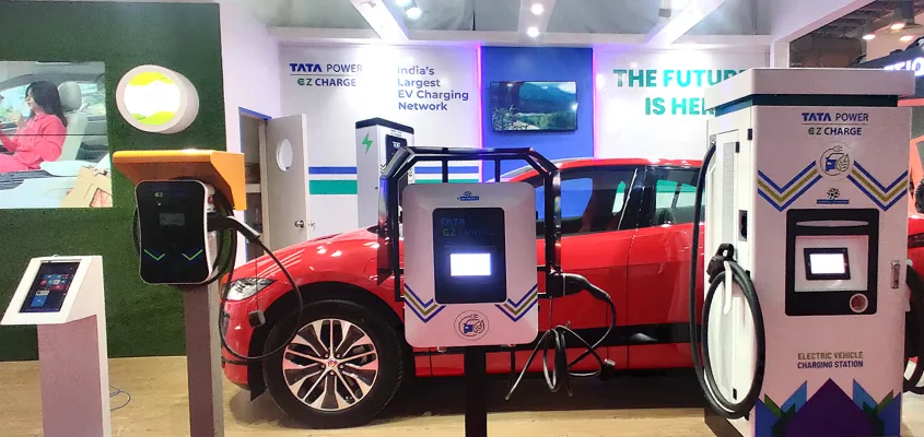 Tata Power EZ Charge station highlighting India’s largest EV charging network and electric mobility