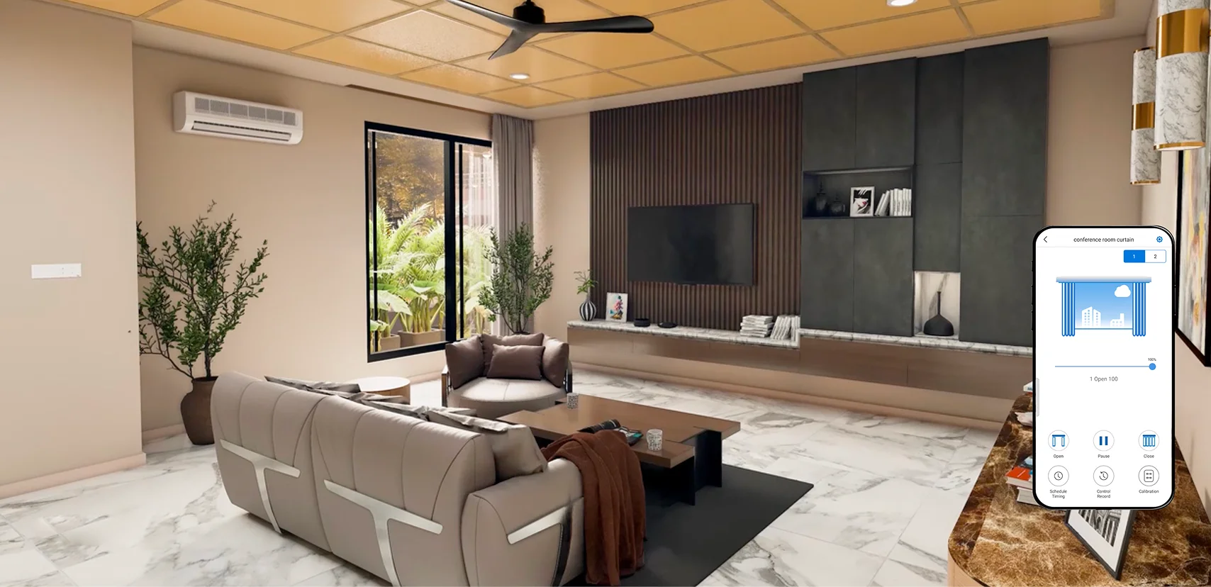 Smart home automation with connected devices and controls