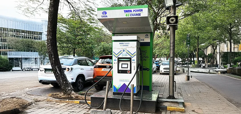 Tata Power EV charger maintenance at workplace