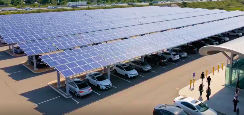 Solar carport providing shade and energy generation