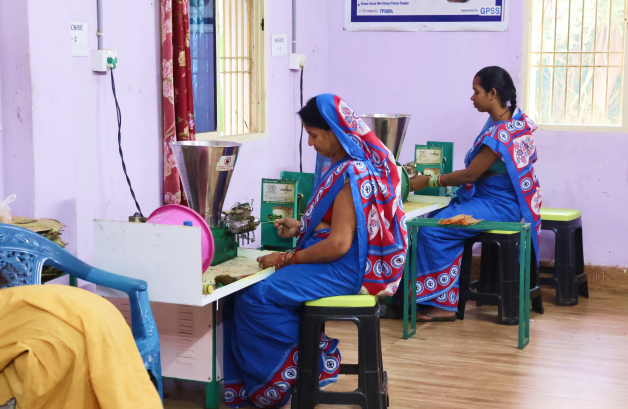 Women making organic incense from floral waste Odisha