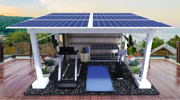 Outdoor Gym solar designer space with fitness equipment