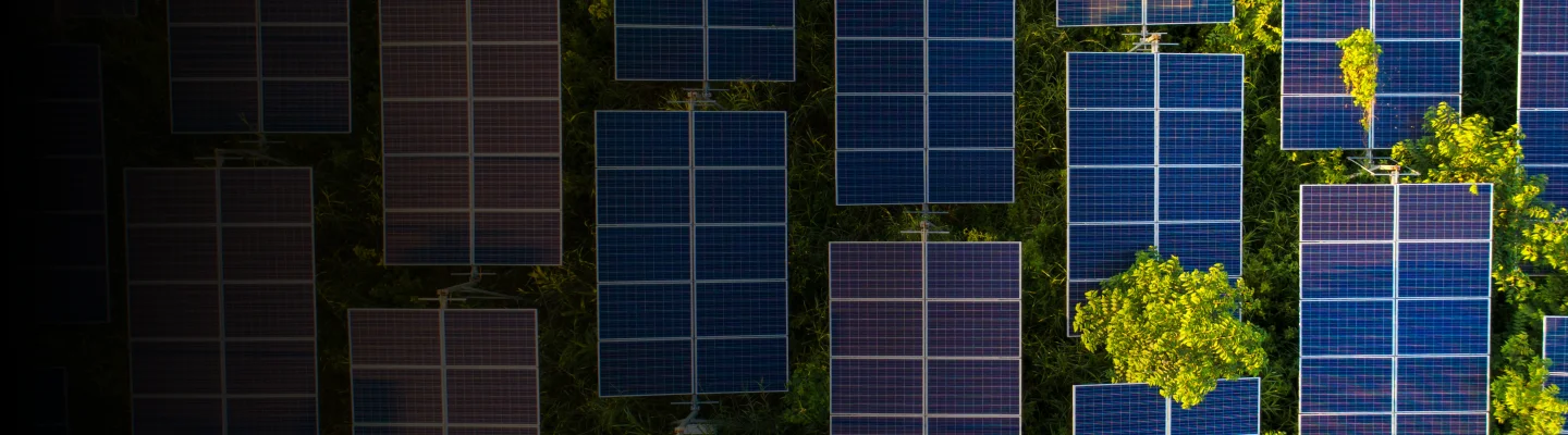 Aerial view of solar farm
