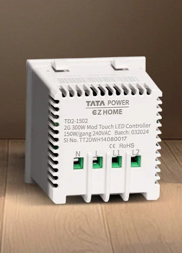 Tata Power EZ Home Wi-Fi Smart Premium Modular Touch LED Light Dimming Controller, 2 Channel Back View