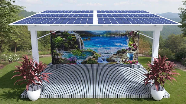 Wallscape Charm solar designer space with waterfall mural