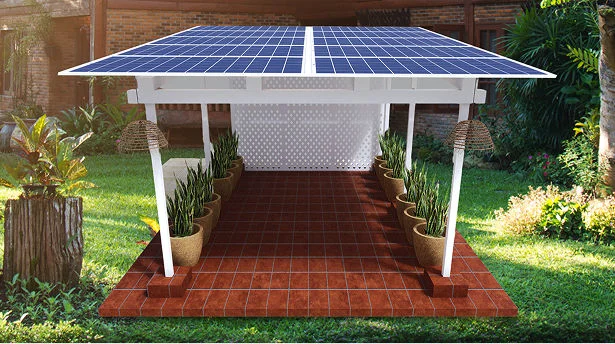 Earthy Nest solar designer space with terracotta flooring