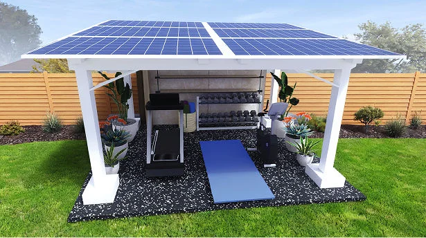 Outdoor Gym outdoor fitness space with solar structure