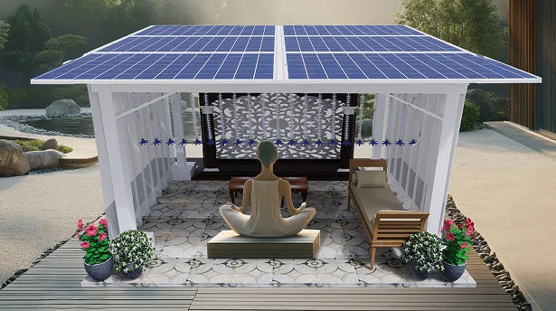 Puja Space solar designer area with temple structure