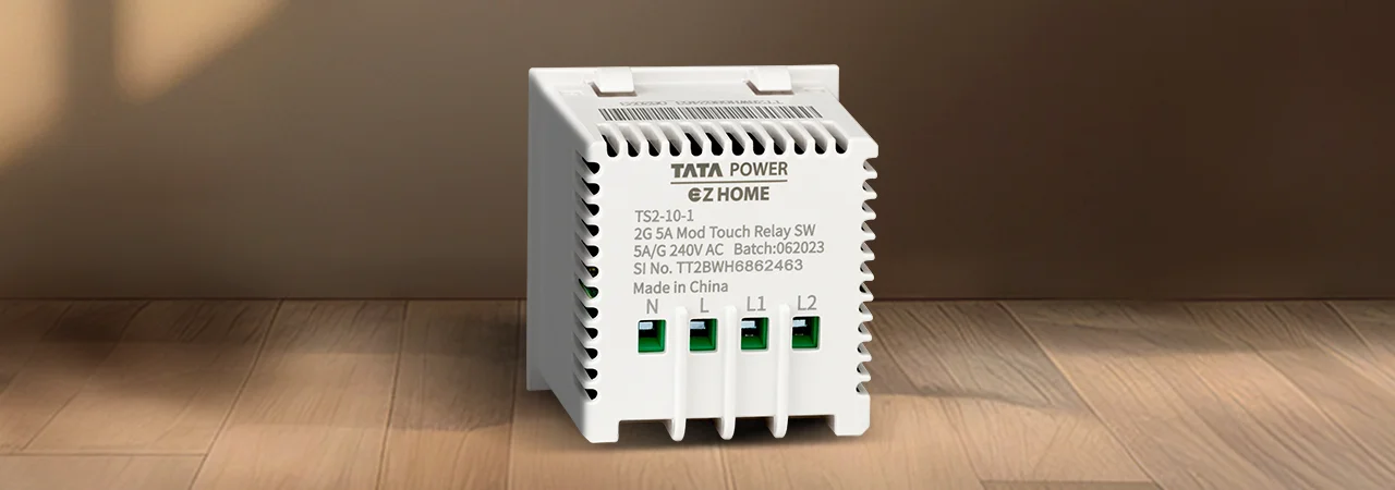 Tata Power EZ Home Wi-Fi Smart Switch 5A 2 Channel Back View