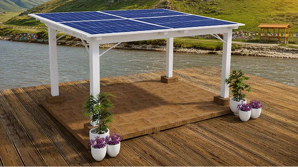 Wooden Bloom outdoor solar space with decorative plants