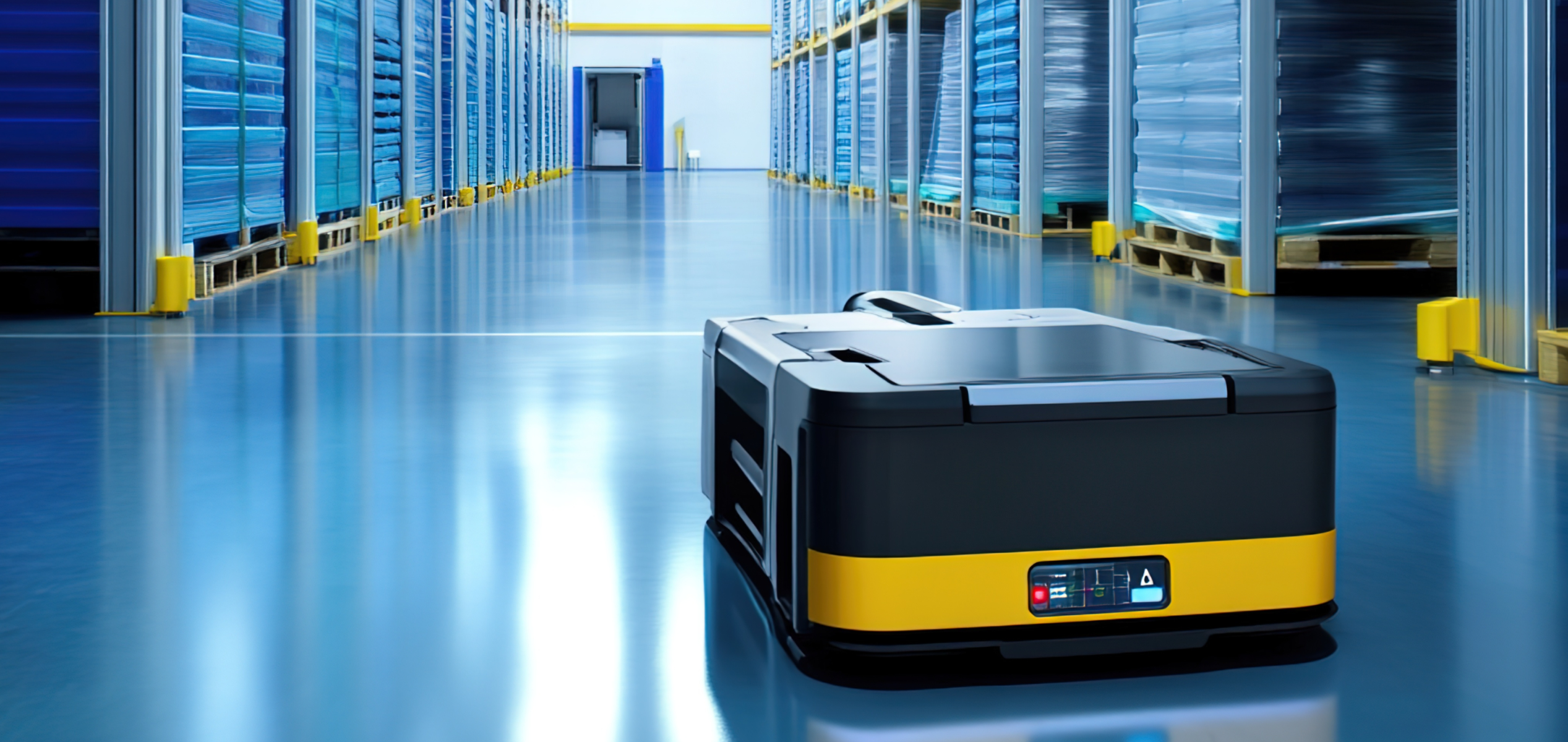Automated guided vehicle operating in a modern warehouse