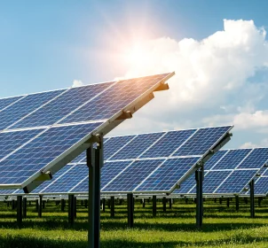 Solar panels converting sunlight into renewable energy under Tata Power’s solar energy initiative