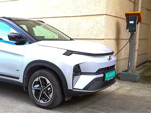 Public EV charging station with usage guidelines