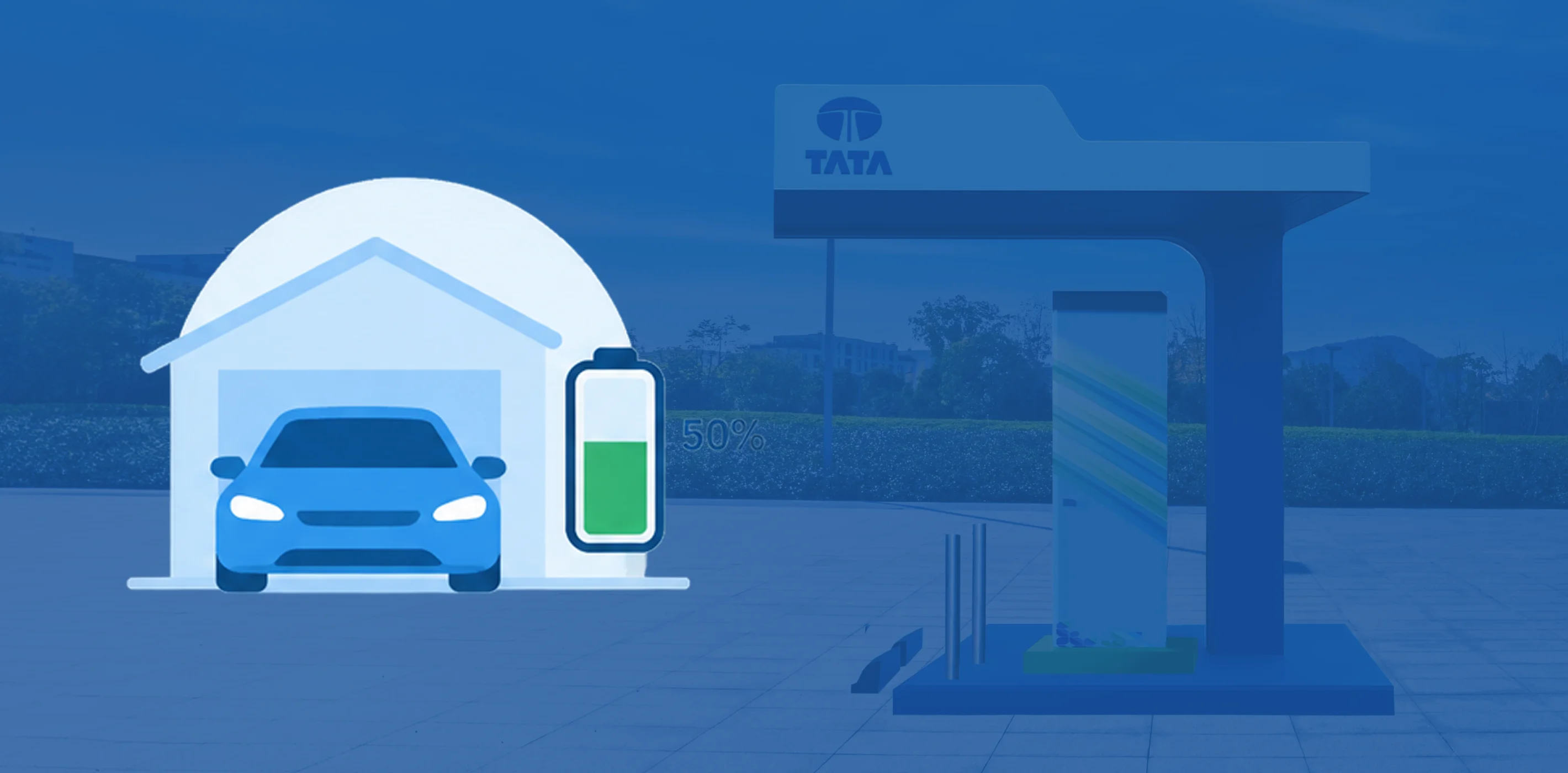 EV battery storage at 50% charge for long breaks