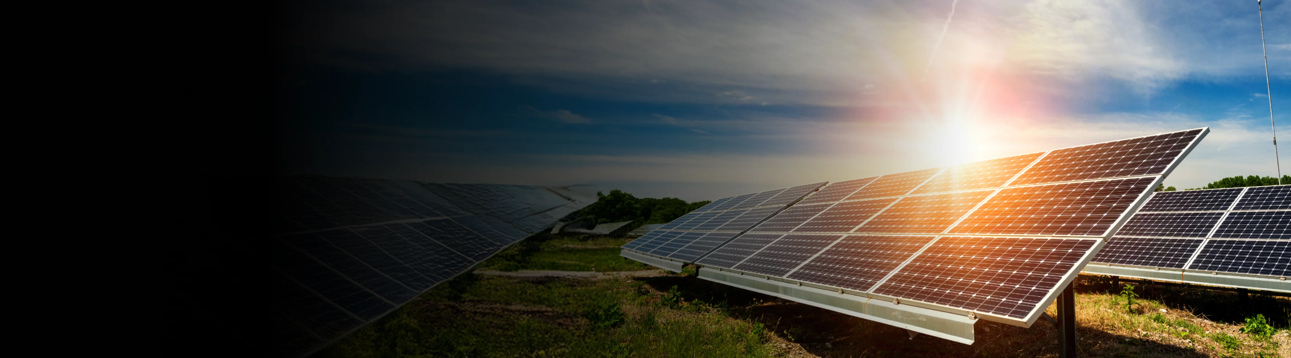 Solar panels converting sunlight into electricity