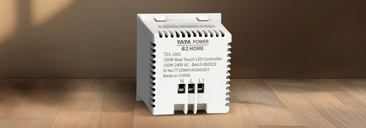 Tata Power EZ Home Wi-Fi Smart Premium Modular Touch LED Light Dimming Controller Back View