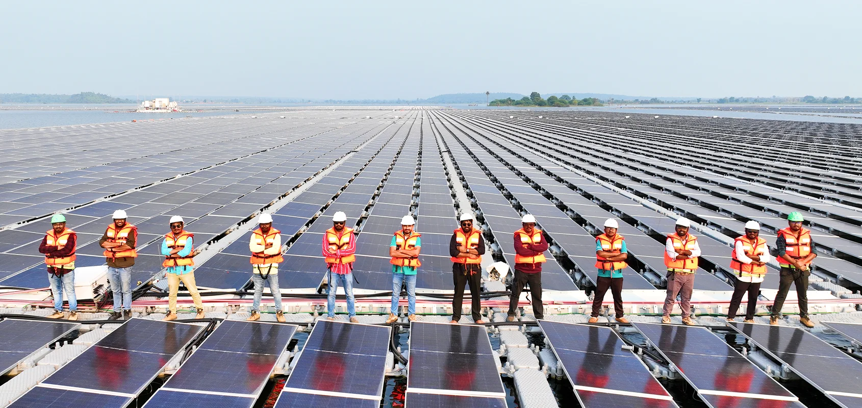 Omkareshwar dam floating photovoltaic solar project