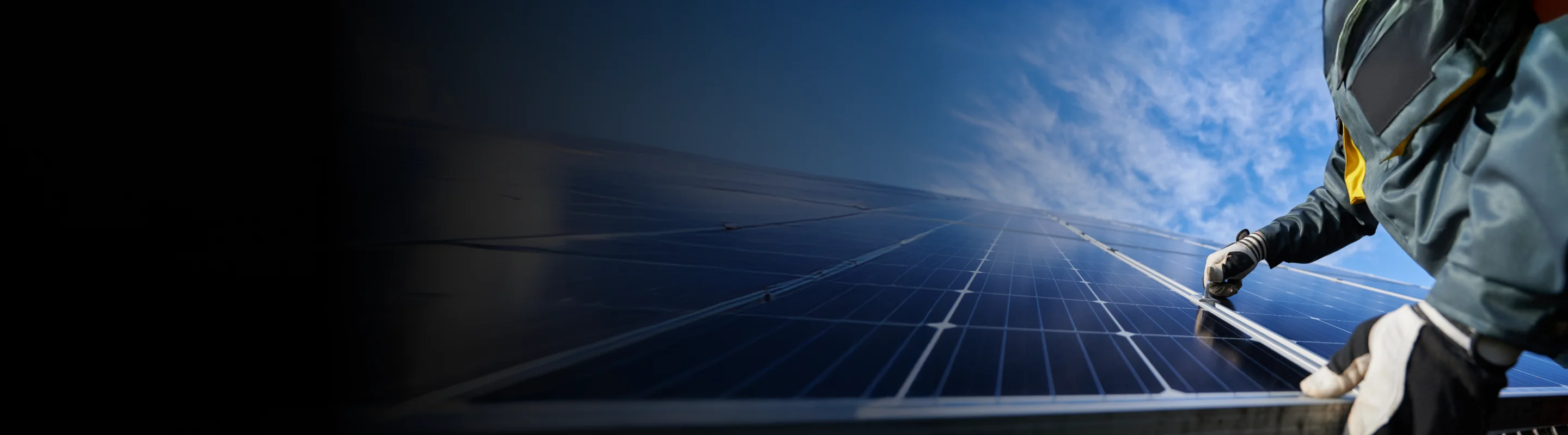 Residential solar panels generating clean energy