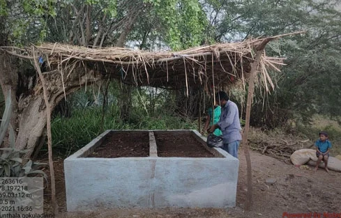 Vermi-compost pit in Velampadu, AP