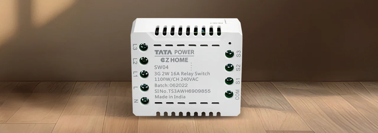 Tata Power EZ Home Wi-Fi Smart Switch Convertor 16A 3 Channel 2-Way, Retrofittable