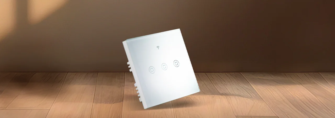 Tata Power EZ Home Smart Wi-Fi Touch Panel Switch, 3 Channel, Alexa/Google Home Enabled Landscape View