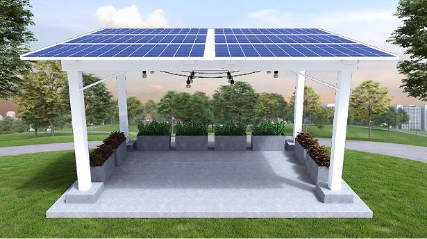 Glow Garden solar designer space with greenery