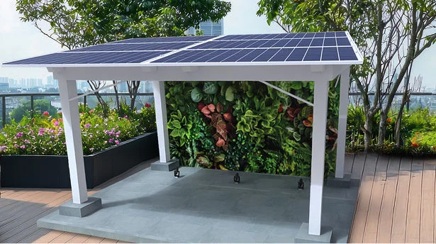  Vertical Glow rooftop solar space with focus lights