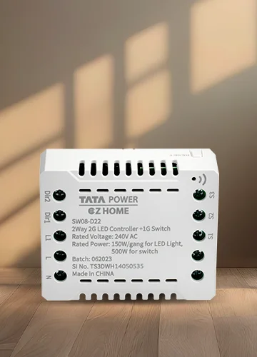 Tata Power EZ Home Wi-Fi Smart 2 Way 2 Channel LED Light Dimmer 1 Channel Switch Convertor, Retrofittable Landscape View
