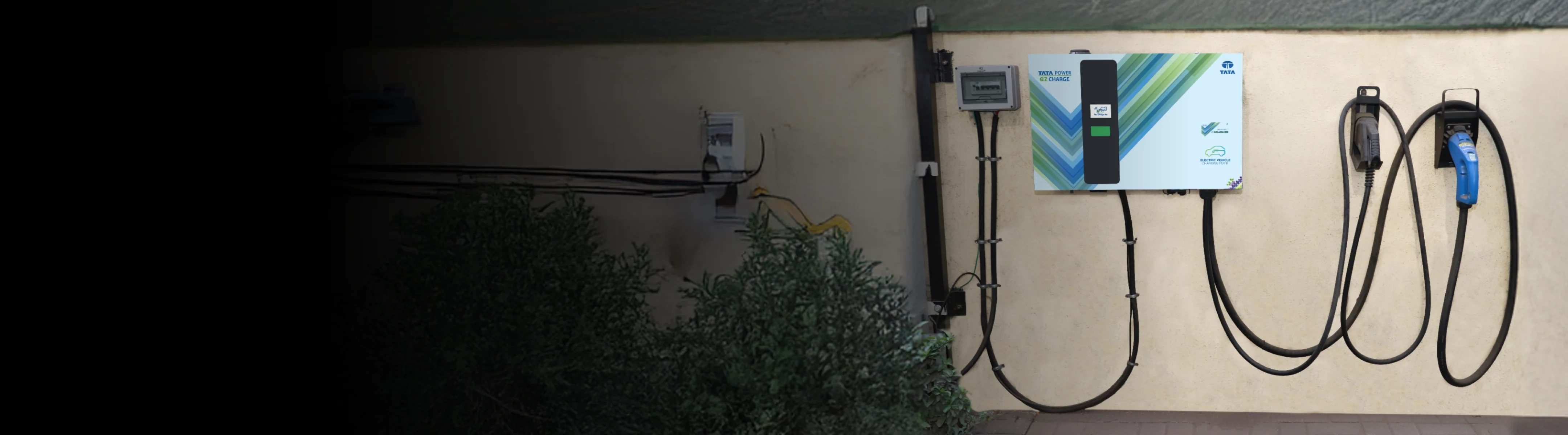 Tata Power EV charging station explaining AC and DC chargers