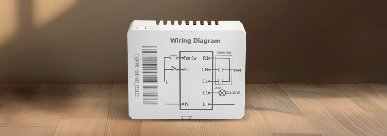 Tata Power EZ Home Wi-Fi Smart 2 Way 1 Channel Fan Speed Controller 1 Channel Switch Convertor, Retroffitable Back View