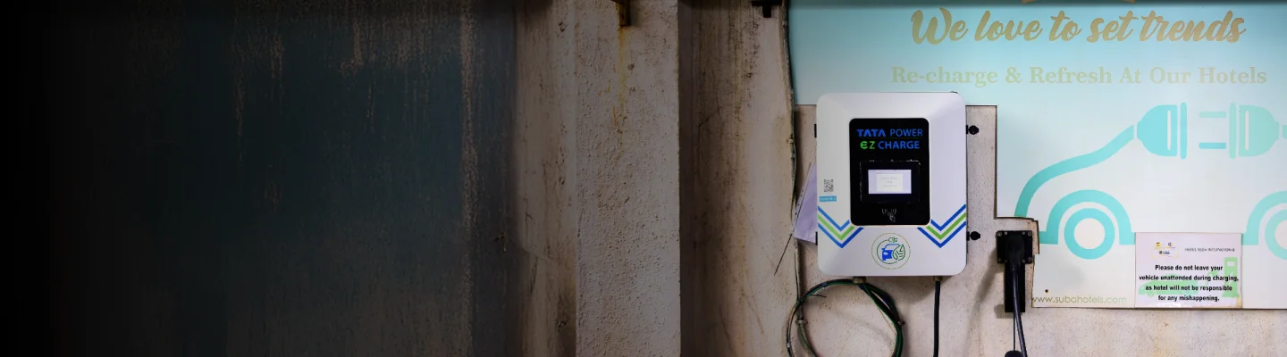 Tata Power EZ Charge EV charging station at a hotel