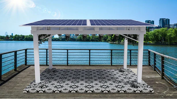 Moroccan Bliss rooftop solar space with hanging planters