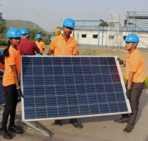 Tata Power technician servicing solar infrastructure