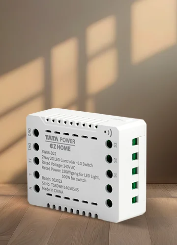 Tata Power EZ Home Wi-Fi Smart 2 Way 2 Channel LED Light Dimmer 1 Channel Switch Convertor, Retrofittable Side View