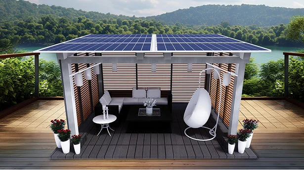 English Garden semi-covered solar outdoor setting
