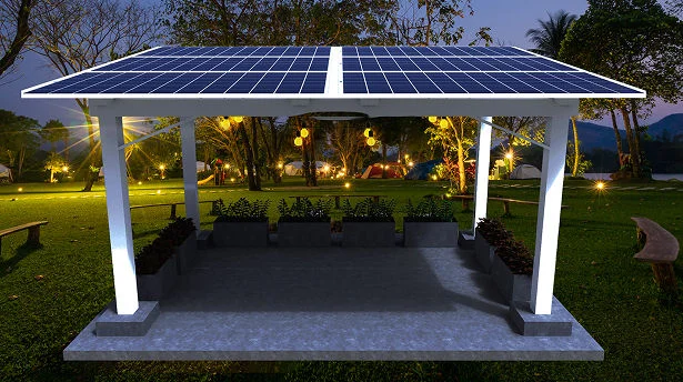 Glow Garden solar designer space with plants and lighting