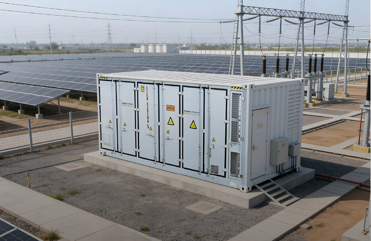 Powerhub Ultra containerized battery storage at solar farm