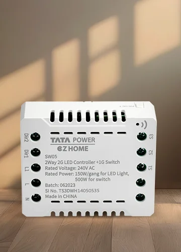 Tata Power EZ Home Wi-Fi Smart 2 Channel 2 Way LED Light Dimmer Convertor, Retrofittable