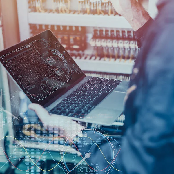 Technician monitoring and managing energy services