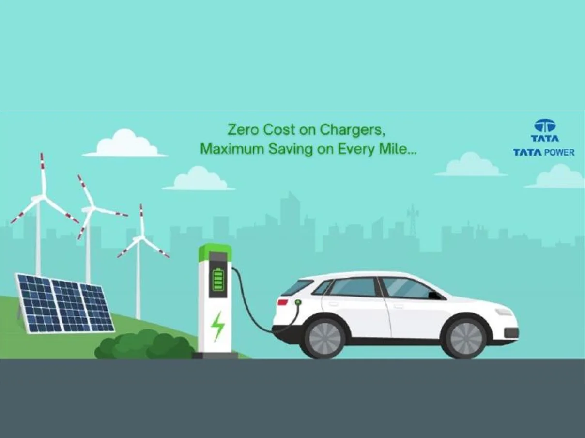 Green energy: Electric vehicle charging station powered by solar and wind