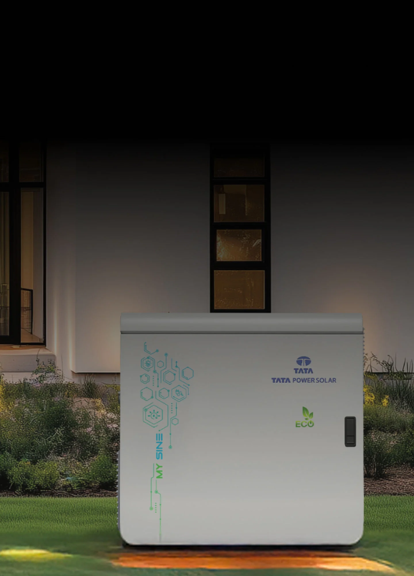 Smart home with Tata Power MySine system and rooftop solar panels