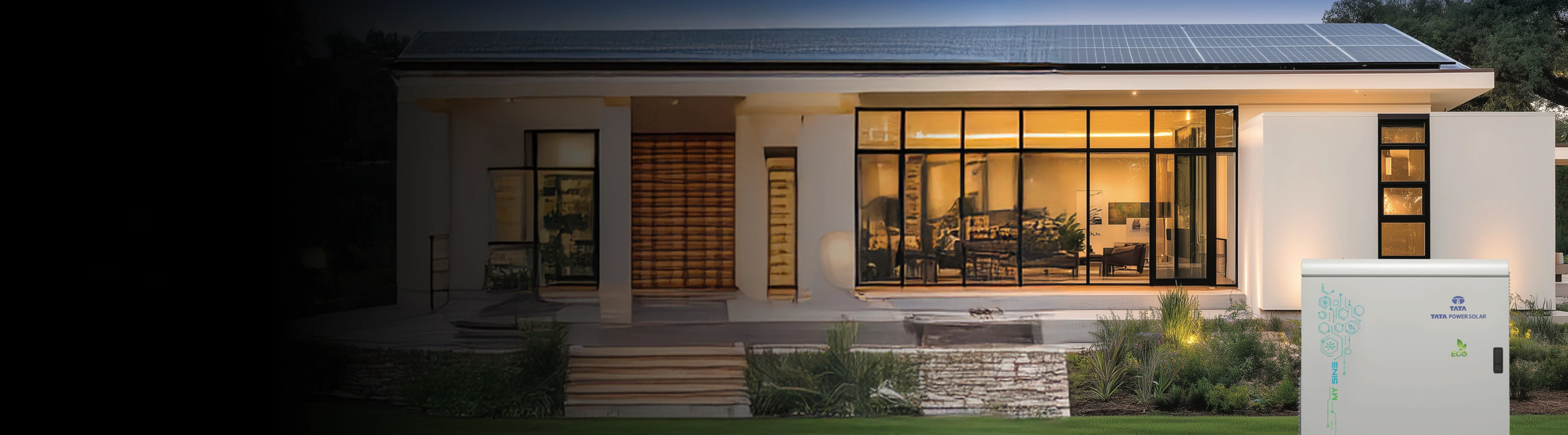 Smart home with Tata Power MySine system and rooftop solar panels